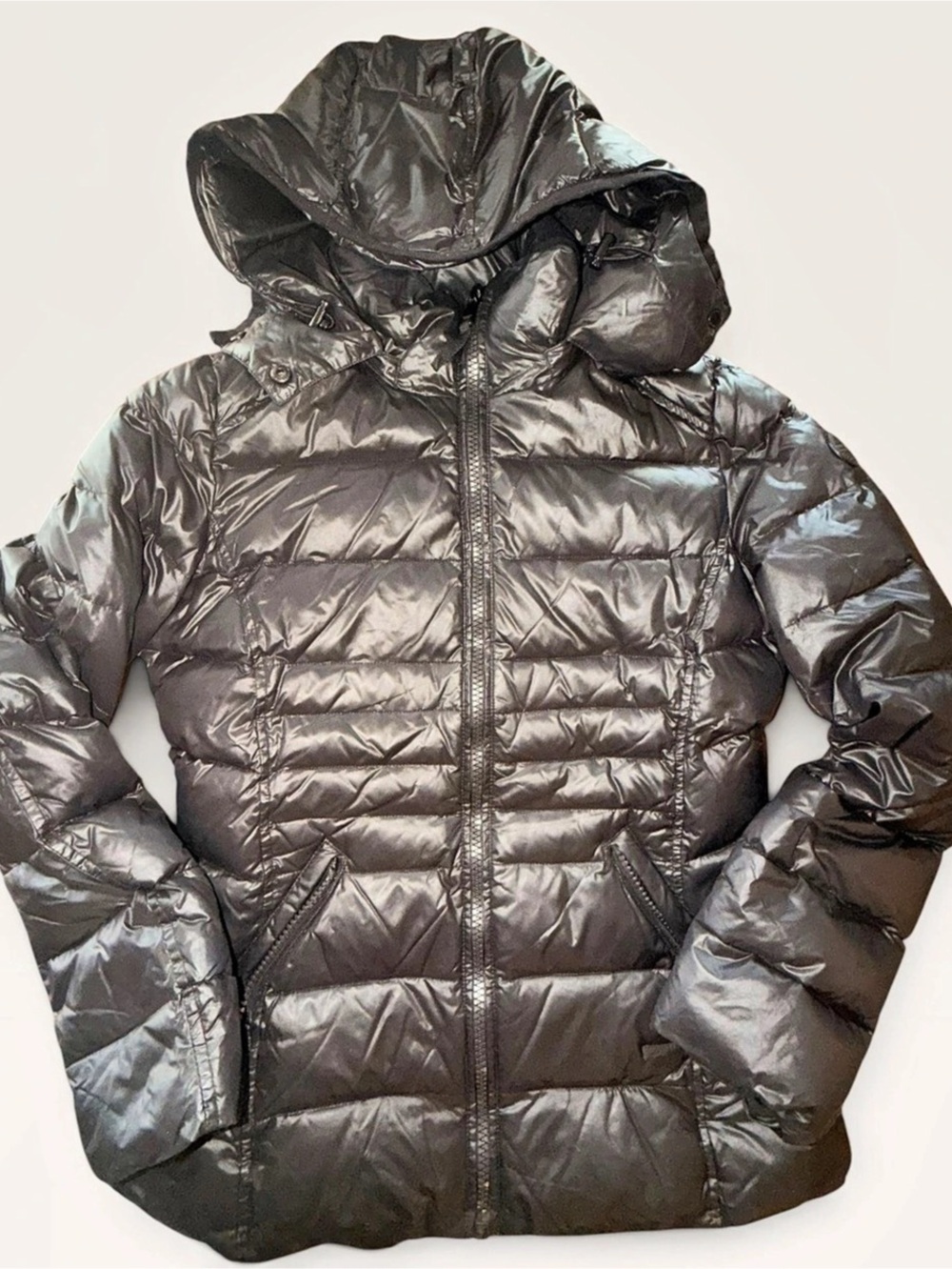 Andrew Marc Women's Hooded Puffer Jacket in Black Like New